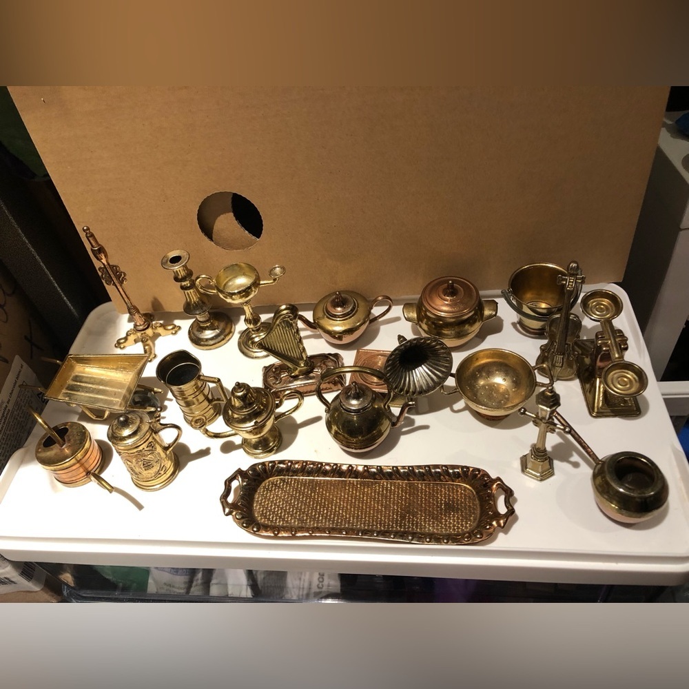 Vintage Brass Miniatures Decor Collection Lot